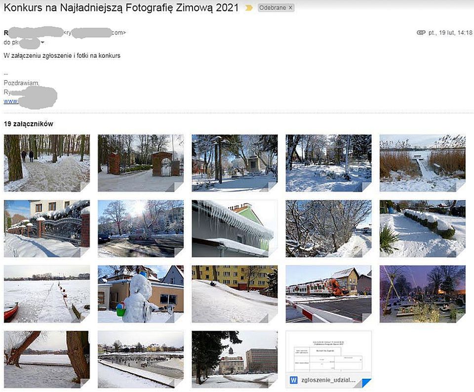 „nie wiem jak to mogło się stać. Nie otrzymałem żadnego komunikatu o przepełnionej skrzynce odbiorczej, ani informacji o jakiejkolwiek nieprawidłowości. Zrobiłem zrzut tego co wysłałem (załącznik).
Domyślam się, że może zostało to zapisane w spamie lub jakimś innym folderze u Was.
Po mojej stronie jest wszystko jak należy.
Ciekawe, czy informatycy UM mogą to wyjaśnić?”
<i>Niestety nie otrzymałem odpowiedzi. Przykre, czy coś więcej?</i>